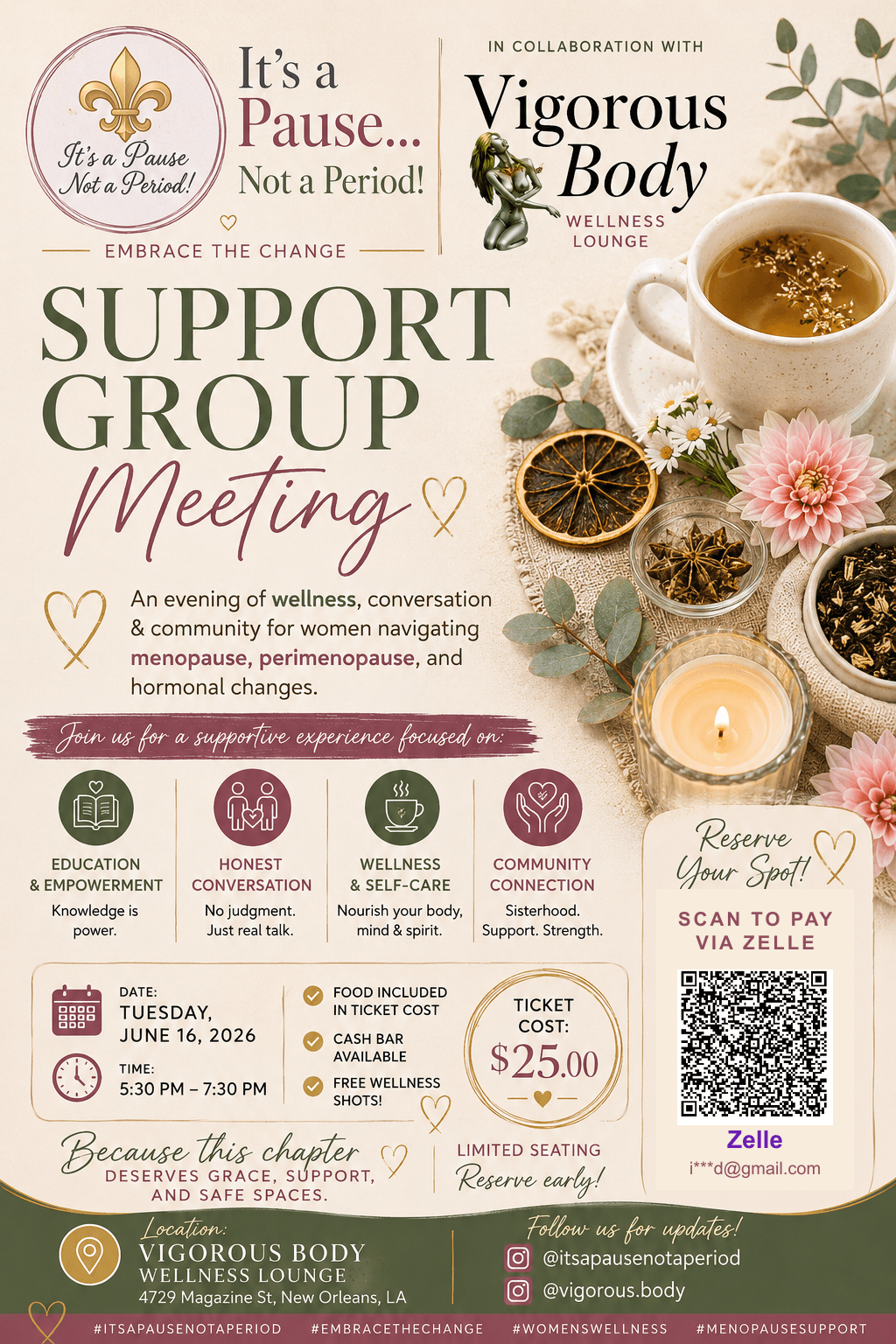 Vigorous Body Wellness Lounge Collaboration event flyer