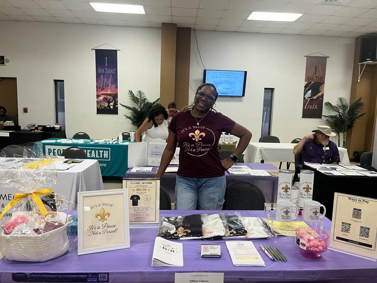 IPNP founder at the Living Water Baptist Church Health Expo display
