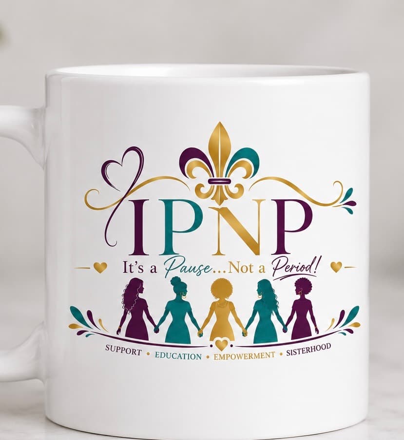 Sisterhood Collection mug featuring the approved IPNP Secondary Community Logo