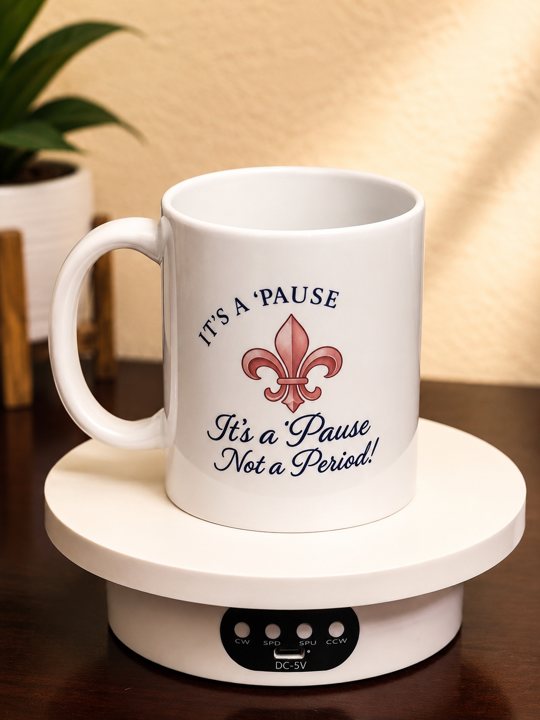 Coffee Cup Community Mug featuring the IPNP fleur-de-lis design